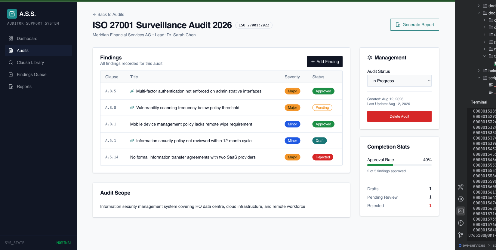 Audit view